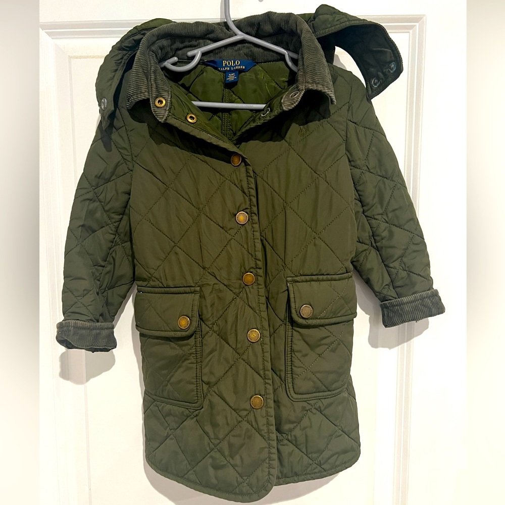 Ralph Lauren Girls Quilted Water Repellent Barn Jacket